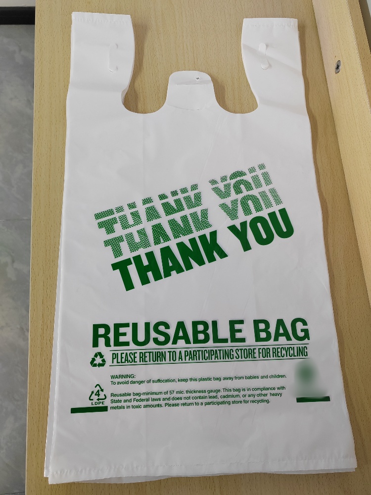Strong 1/8 Plastic T-shirt Bag Thank You Bag for Supermarket